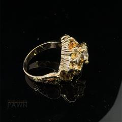 14K Yellow Gold Solitaire Nugget Ring .92 CT. Size 6.25 8.6 grams